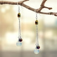 thumbnail image 2 of Besheek Sterling Silver, Moonstone, and Twisted Hematite Dangle Earring, 2 of 5