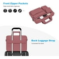 thumbnail image 4 of Mosiso 15 16 inch Laptop Shoulder Bag with 2 Raised&Handle&Belt, Messenger Bag for MacBook&Notebook, Computer Bag for Travel/Business/School/Men/Women Briefcase Case, Dusty Rose, 4 of 7