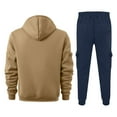thumbnail image 5 of MLQIDK Mens Workout Gym Big and Tall Jogging Sweat Suits Tracksuits Casual Fleece Hoodie and Cargo Sweatpants Athletic Jogging Suit Lounge Outfit 2 Piece Set Winter Suit Sets Dark Purple XL, 5 of 5