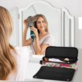 thumbnail image 6 of Hair Tool Organizer Bag with Heat Resistant Mat Removable Travel Storage Case for Hot Air Brushes Curling Irons Red Flowers and Leaves, 6 of 8