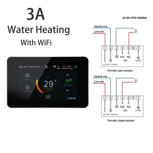 WiFi Smart Thermostat Electric Floor Heating Water Heating Temperature Controller CO2 And Humidity Sensor ,Easily DIY