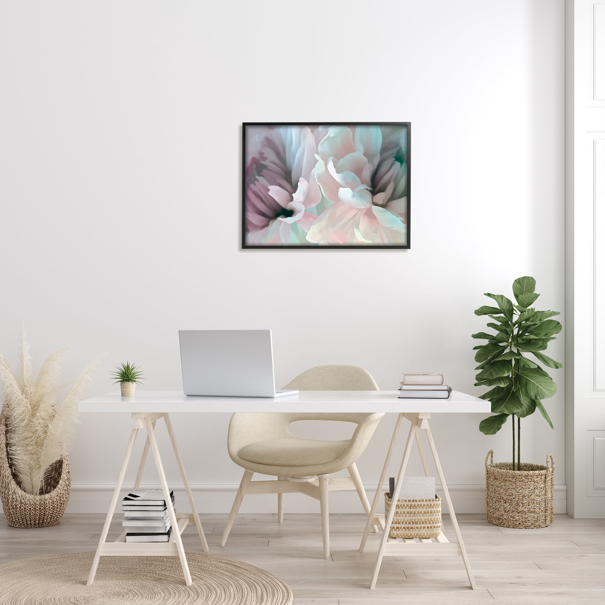 Stupell Industries Full Bloom Floral Petals Alluring Spring Flower Tropical Painting Black Framed Art Print Wall Art, 24 x 30, Design by David Pollard