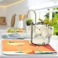 thumbnail image 5 of Yayeee Dish Drying Mat for Kitchen Counter 18"x24" Microfiber Absorbent Pad, Orange Glasses, 5 of 7