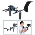 thumbnail image 1 of Aluminum Alloy Video Shoulder Mount Support Rig Stabilizer with 1/4" Screw Mount Slider 15mm Rod Double-hand Handgrip Set C-shaped Holder for DSLR Camera Camcorder, 1 of 1