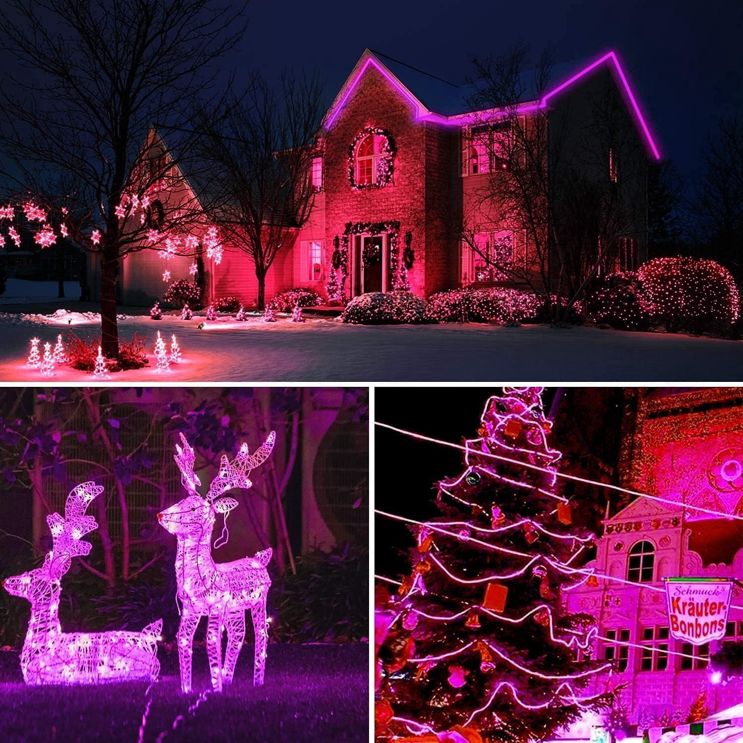 Rope String Lights, 12M/39ft 100LED Waterproof 8 Mode/Remote Battery Christmas Lights,Battery Powered String Lights Outdoor Indoor for Christmas Decorations