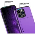 thumbnail image 5 of KOMI pour iPhone 13 Pro Étui avec Porte-Cartes [Ranger 5 Cartes] Double Couche Robuste Antichoc Étui Portefeuille iPhone 13 Pro avec Fente pour Carte Cachée Grand Étui de Rangement pour iPhone 13 Pro (Violet), 5 of 5