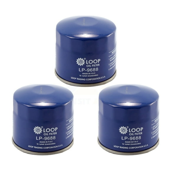 LOOP Engine Oil Filter (3 Pack) for Car Hyundai Kia Elantra Tucson Accent Subaru Sorento Santa Fe Sport Forte Soul Sonata Sportage Outback Mitsubishi Rio Kona Lancer GT Seltos Optima Rondo KLO-100044