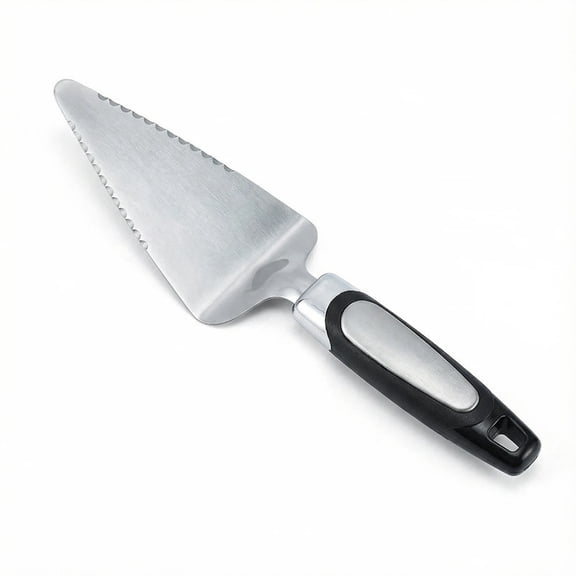Stainless Steel Pie Server, Serrated on Both Sides for Right & Left Handed Chefs, Essential Kitchen Tool for Cake & Pastry, Black