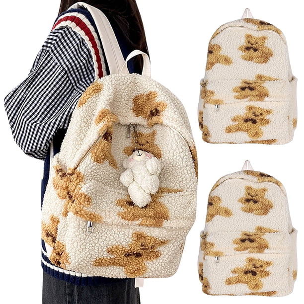 Autumn And Winter New Japanese Antique And Cute Plush Bear Soft Girl Backpack Korean Version Academy Style Girl Backpack