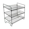 thumbnail image 3 of Lipstore 3 Layers Book Signing Wire Rack, Snack Storage Container, Space Saving. Foldable Black, 3 of 8
