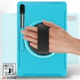 thumbnail image 6 of Dteck Case for Samsung Galaxy Tab S7 FE T730/T736B 12.4-inch,Shockproof Three-Layer Heavy Duty Protector Rubber Hard Stand Cover for Galaxy Tab S7 Plus 12.4" SM-T970/T975,Lightblue, 6 of 8