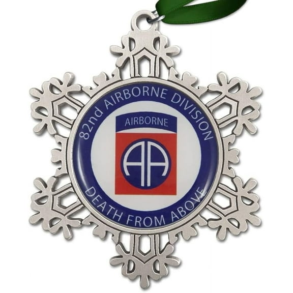 Indiana Metal Craft US Army 82nd Airborne Division Large Pewter Snowflake Ornament