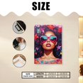thumbnail image 4 of Framed Canvas Art Wall Decor Canvas Prints Pictures Wall Art,Black Woman With Curly Hair Wearing Pink Sunglasses Artwork for Home Decor, Living Room, Office-12x16 Inches, 4 of 4
