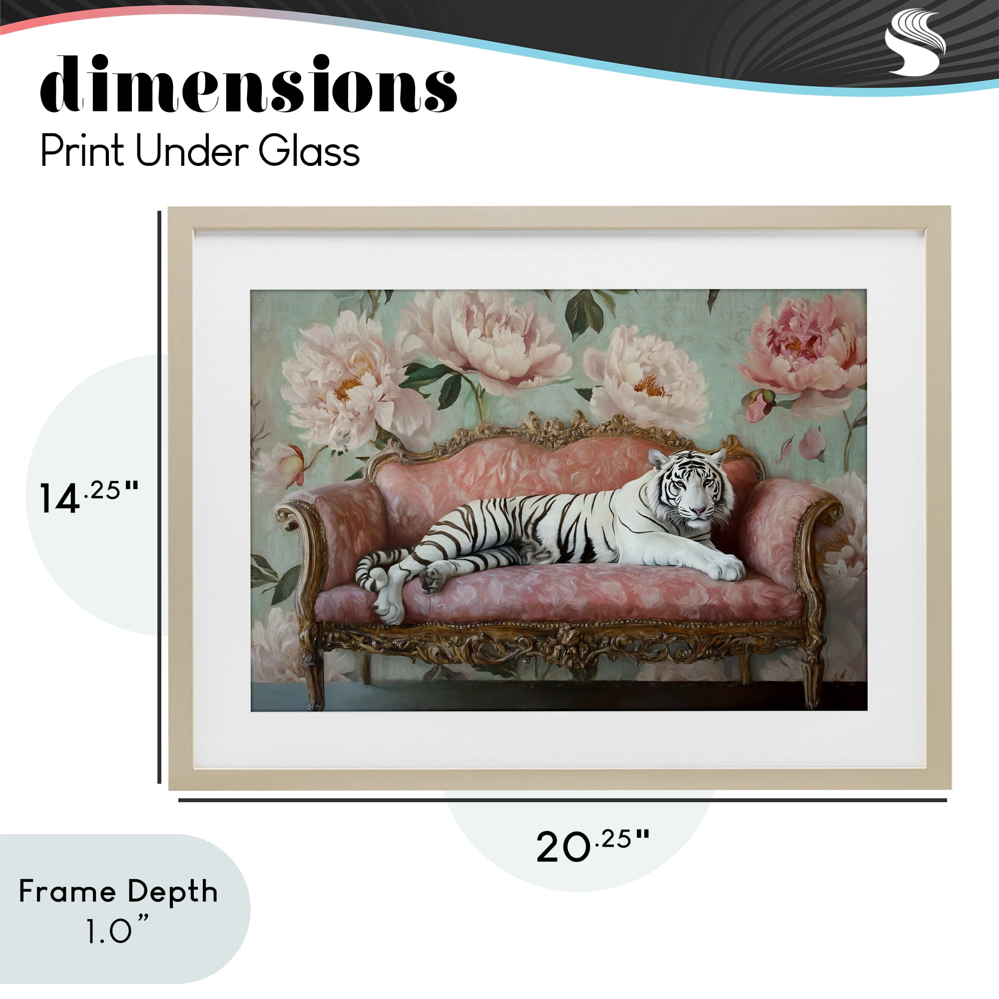 Stupell Industries Where The Tiger Dreams Birch Framed Print Under Glass, design by Tina LeCour