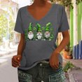 thumbnail image 2 of lcziwo Irish Shirts for Women 2025 Summer Short Sleeve T Shirt Cute Wine Glass Graphic Tees Loose Fit U Neck Blouses St. Patrick's Day Vacation Tops Dark Gray XL Lightening Sale, 2 of 5