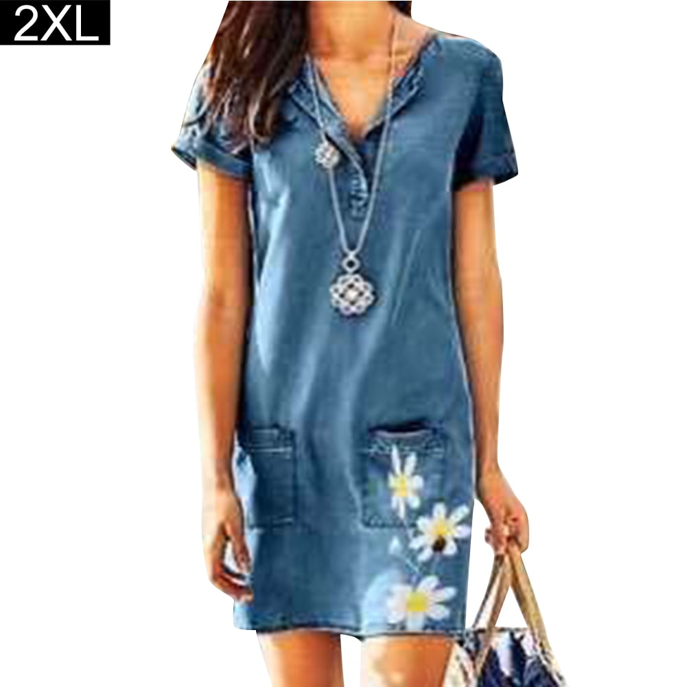 denim short frock