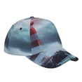 thumbnail image 3 of Balery Lighthouse In A Stormy Sea Baseball Cap For Women Men,Adjustable Size For Running Workouts And Outdoor Activities All Seasons, 3 of 9
