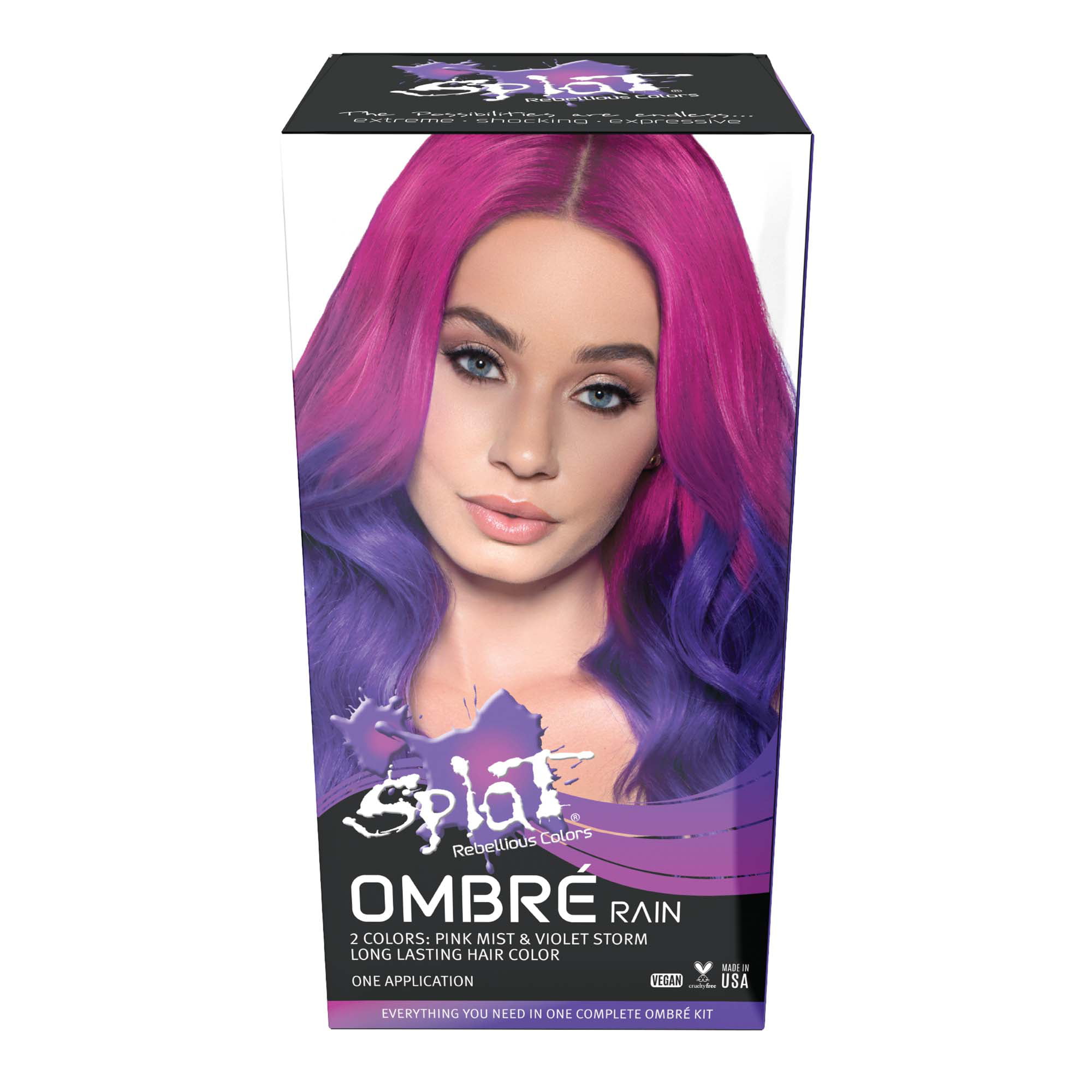 Splat Complete Kit, Ombre Ocean, Semi-Permanent Turquoise & Blue Hair Dye  with Bleach 