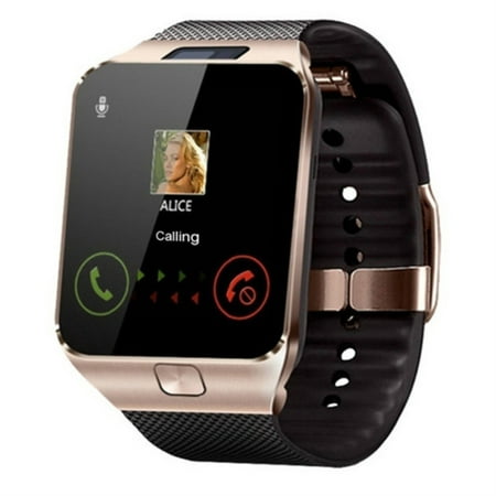 Bluetooth Smart Watch for Samsung Huawei Android Phone,Dz09 Sports Smart Watch Support Tf Card -Gold