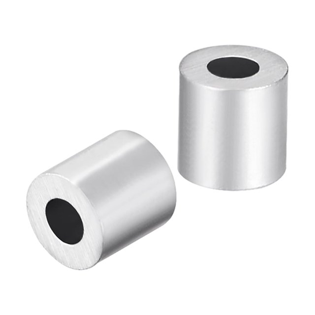 Unique Bargains M3 Aluminum Sleeve Crimp 3mm(1/8 In) Steel Wire Rope Button Stop 100 Pcs