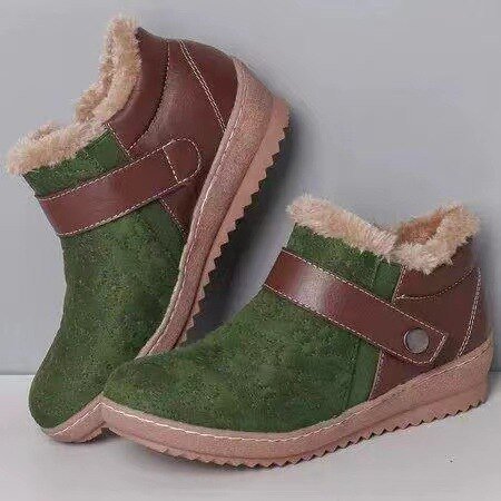 Zapatos de algodón para mujer, botines de invierno para mantener el calor, zapatillas de plataforma, zapatos cómodos, zapatos planos cálidos de alta calidad, botas de nieve de cuero PU 35 Gao Jinjia LED