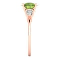 thumbnail image 3 of Clara Pucci 14K Rose Gold 2ct Peridot Three-Stone Ring for Women, 3 of 8