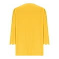 thumbnail image 4 of HVOBTTY Womens Tops, 3/4 Sleeve Shirts for Women， Women's Summer Solid Color Quarter Sleeve Temperament V-neck Pullover Top Yellow M, 4 of 5