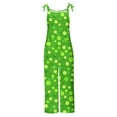 thumbnail image 4 of QATAINLAV Wide Leg Linen Jumpsuits for Women St Patricks Day Outfits Funny Graphic Spaghetti Strap Rompers One Piece Pants with Pockets Green S on Sale Clearance 2025, 4 of 6