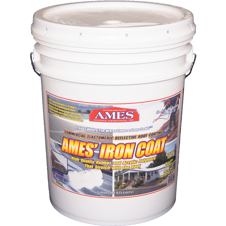 Ames Iron Coat White Elastomeric Roof Coating 5 Gallon