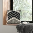 thumbnail image 5 of Ox Bay Faith 18" x 18" Black/Ivory Chevron Shag Cotton Adult Decorative Throw Pillow, 5 of 7