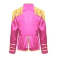 thumbnail image 4 of Hansber Kids Boys Girls Drum Majorette Jacket Long Sleeve Fringe Tassel Coat Honor Guard Uniform Stage Show Outfit Hot Pink 10, 4 of 5