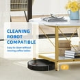 thumbnail image 3 of Dextrus Round Coffee Table with Storage, Rustic Living Room Tables with Sturdy Metal Legs, Marble White and Gold, 3 of 7