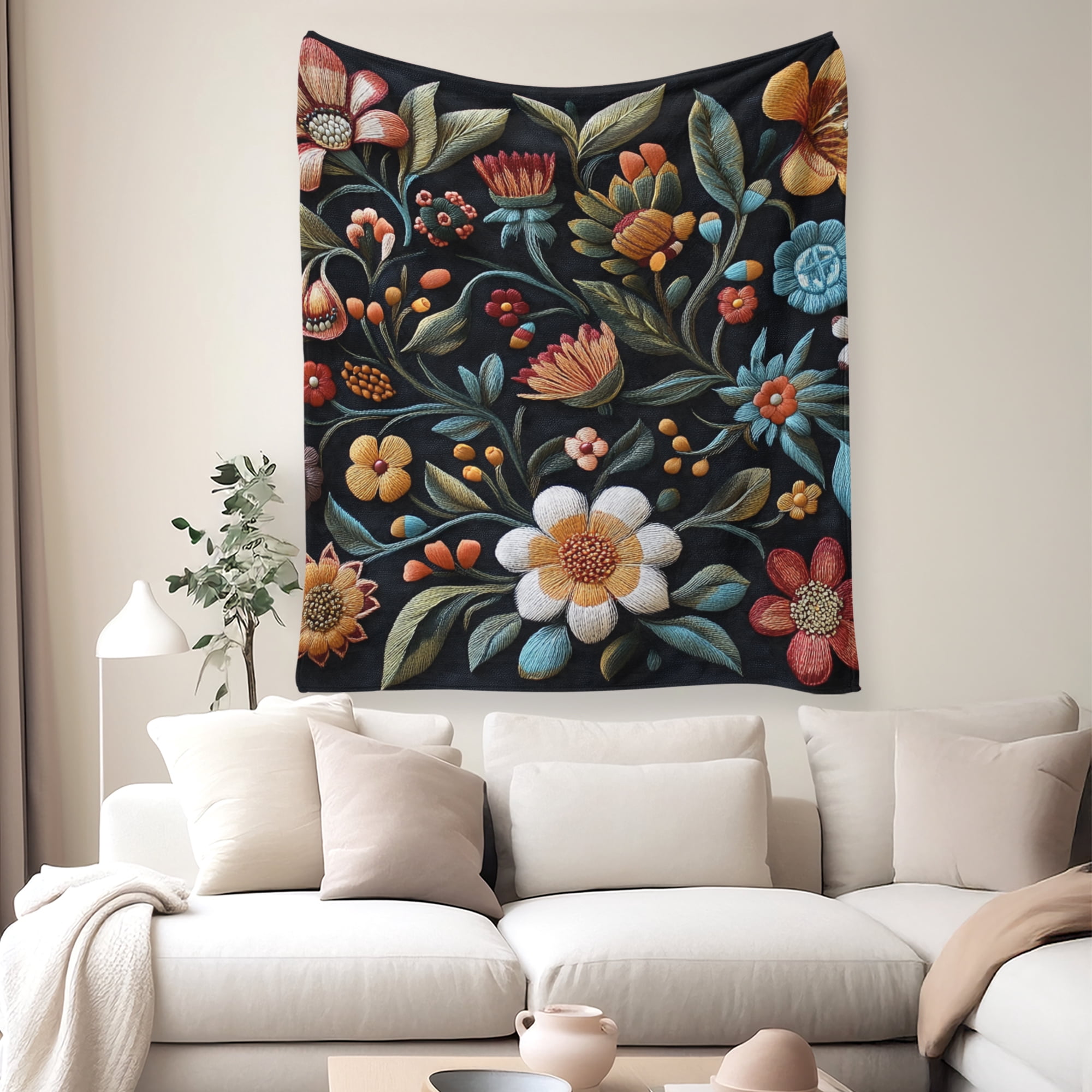 Flannel Fleece Throw Blanket, Soft Large Throw Blanket, Lightweight Cozy Plush Throw Blanket Fit Sofa Bed, 30"x40", Florals