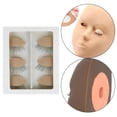 thumbnail image 4 of Silicone Training Mannequin Head, Realistic Eyelid Eyelash Extension Practice Head Model for Training Beginners Makeup Tools Massage Practice , Caja de ojos de café Caja de café para párpados Baoblaze Cabeza de maniquí, 4 of 8