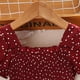 thumbnail image 4 of Odeerbi Niñas Impresión Lunares Vestido Retro Vintage Verano Algodón Princesa Vestido Dulce Manga Corta Tiered, 4 of 8