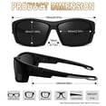 thumbnail image 6 of KANASTAL Black Sports Sunglasses Mens Wrap Around Polarized Womens Rectangular TR90 Curved Running Cycling Golf Driving Fishing UV400 - Matte Black, 6 of 8