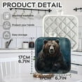 thumbnail image 2 of BaHomeck Pot Holders 4pcs dacron Made Square heat-resisting mat Machine Washable for Kitchen Oven Hot Pads 6.7inch*6.7inch,Grizzly Bear Sitting On Rocks In The Dark Forest, 2 of 5