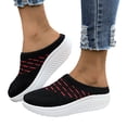 thumbnail image 3 of Domzle Slip-On Mules Sneakers for Women Backless Knit Comfortable Lightweight with Arch Support Walking Shoes for Travel House Office Black 36, 3 of 5