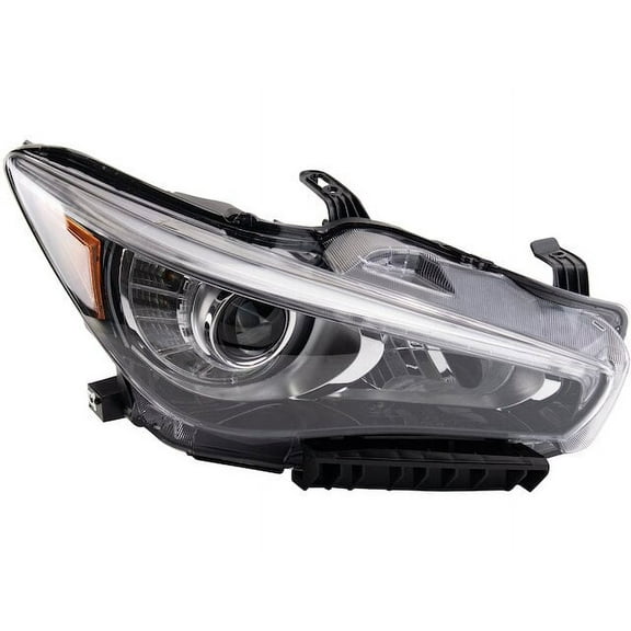Right Headlight Assembly - Compatible with 2014 - 2017 INFINITI Q50 2015 2016