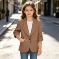 thumbnail image 6 of CPNG Girls' Cropped Blazer Casual and Elegant Loose Suit Jacket Kids School Uniform Lightweight Slim Fit Jacket, 6 of 8