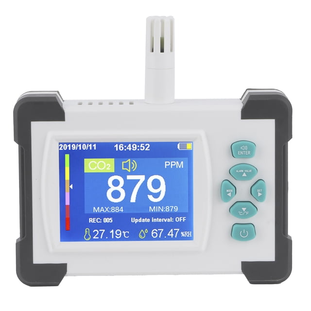 Medidor de CO2 sensor detector de dióxido de carbono analizador de CO2 medidor de temperatura y humedad medidor recargable ANGGREK Otros