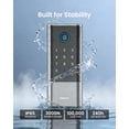 thumbnail image 5 of DESLOC K120 Smart Lock with Built-in WiFi, GPT 3D Fingerprint Keyless Entry Door Lock, 15000mAh Rechargeable Battery, IP65 Waterproof BHMA Grade 3 Deadbolt, Silver, 5 of 10