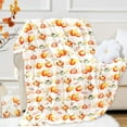 thumbnail image 2 of Fall Throw Blanket Pumpkin Blanket Thanksgiving Decor Cream Ivory Autumn Pumpkin Print on Soft Fleece Beige for Couch/Chair (60" x 50"), 2 of 6