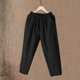 thumbnail image 5 of ZMHEGW Women Solid Casual Pants Pocket Pants Elastic Waist Loose Haren Women's Pants Trousers, 5 of 5