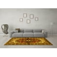 thumbnail image 3 of Ahgly Company Machine Washable Indoor Square Persian Yellow Traditional Area Rugs, 5' Square, 3 of 4