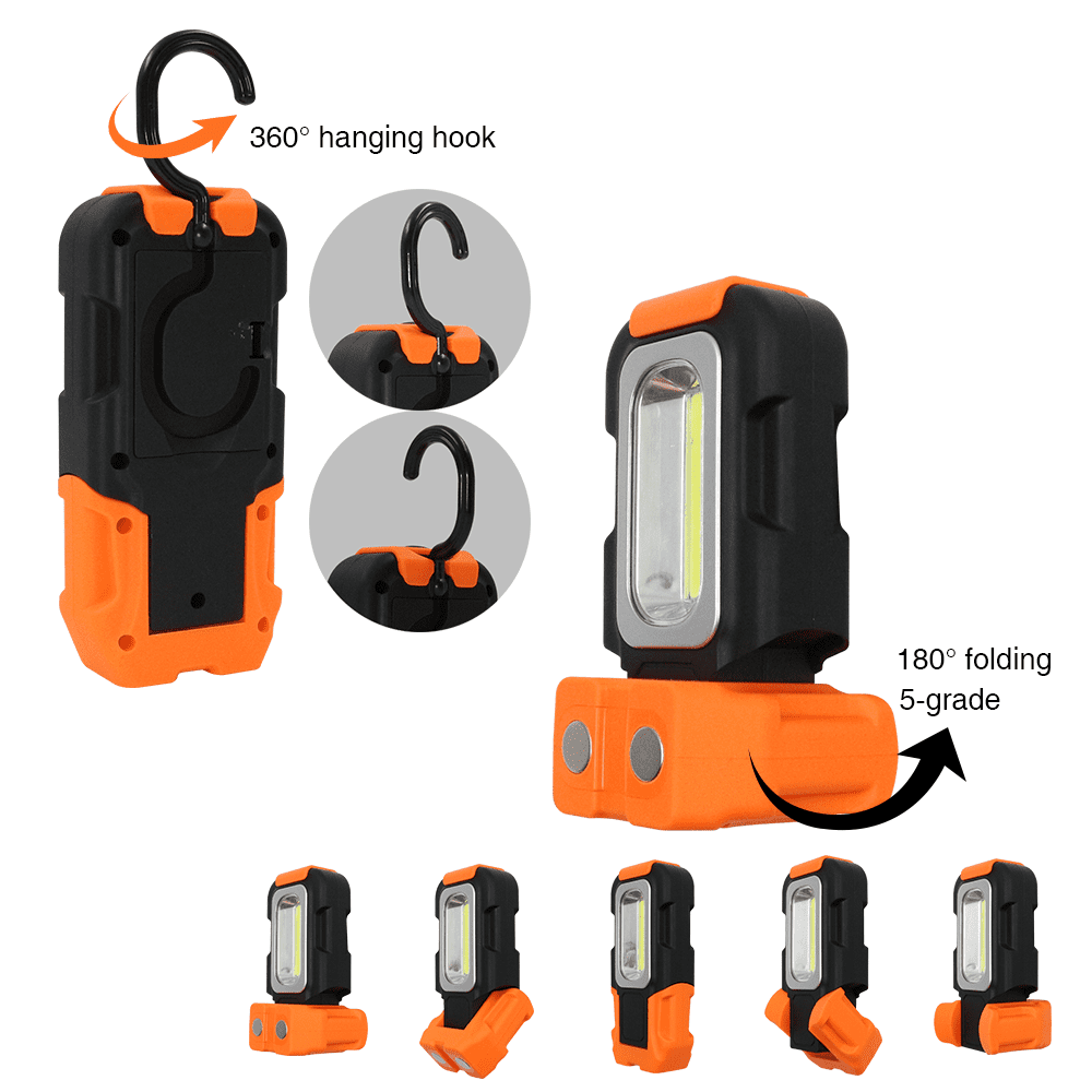 4 Pack Portable LED Work Light with Magnetic Flashlight, Battery Operated, COB Pocket Work Lights, 5000K Daylight