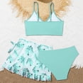 thumbnail image 4 of kpoplk Girls Swimsuit 3PCS Bikini Sets,Adjustable Shoulder Strap Bathing Suits 5-14Y Girls' Swimwear with Cover Up Skirt(Mint Green,8-9 Y), 4 of 4