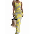 thumbnail image 3 of Women'S Summer Long Dress Casual Slip Slim Sleeveless Bodycon Maxi Dresses Yellow Flower XL, 3 of 7