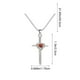 thumbnail image 3 of Collar con Colgante de Cruz En Cobre Rojo Chapado y Gema En Forma de Corazón | Collar Estilo Occidental con Diamantes - 1 Pieza, 3 of 6