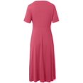 thumbnail image 5 of Robes de Printemps pour Femmes Décontractées Manches 3/4 Longue Robe Évasée Basique Plage Vacances Travail Maxi Robe 2025, 5 of 5